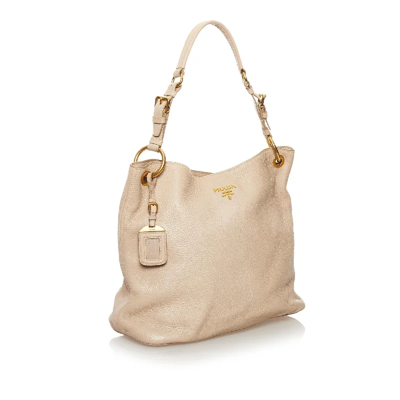 Trendy bucket bags for summerPrada Leather Shoulder Bag 32805