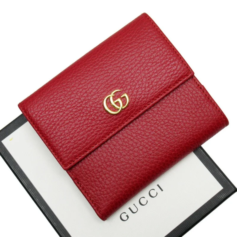 High-quality leather messenger bagsGucci bi-fold wallet double G red gold leather 456122