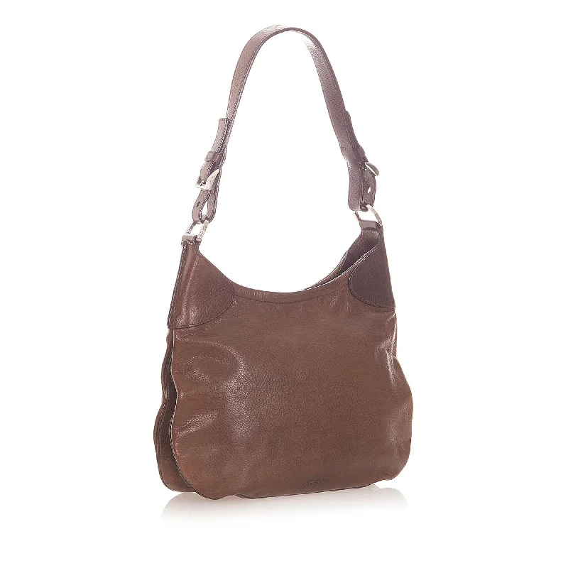 Designer bags with detachable strapsPrada Leather Shoulder Bag 32349