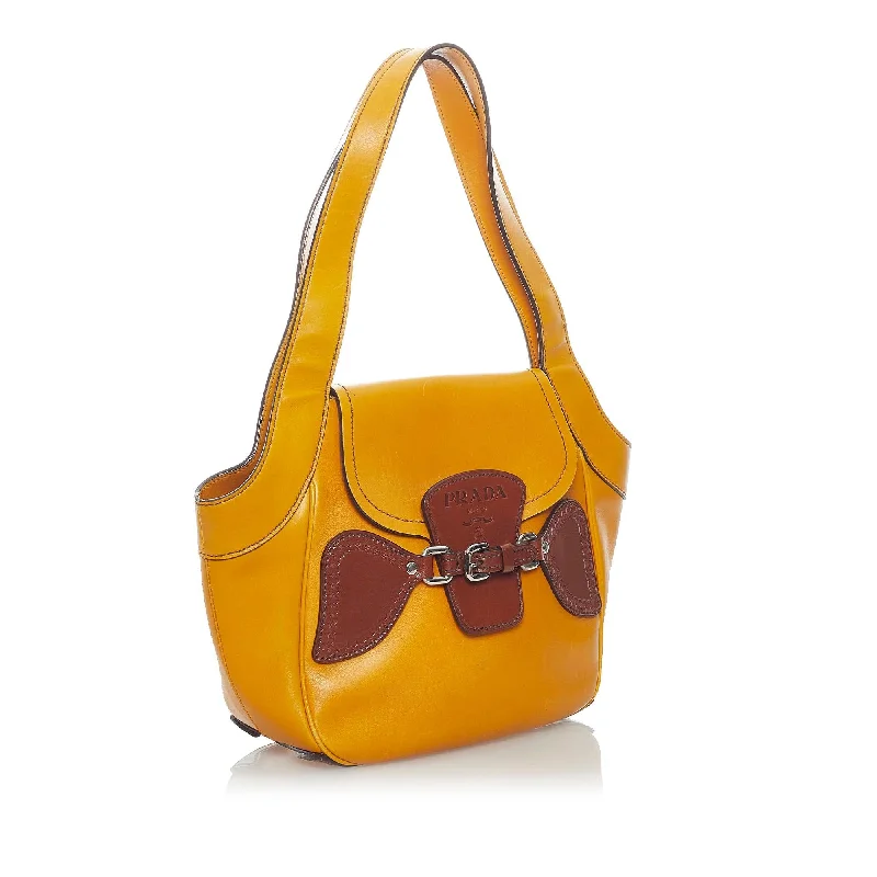 Trendy bucket bags for summerPrada Leather Shoulder Bag 32701