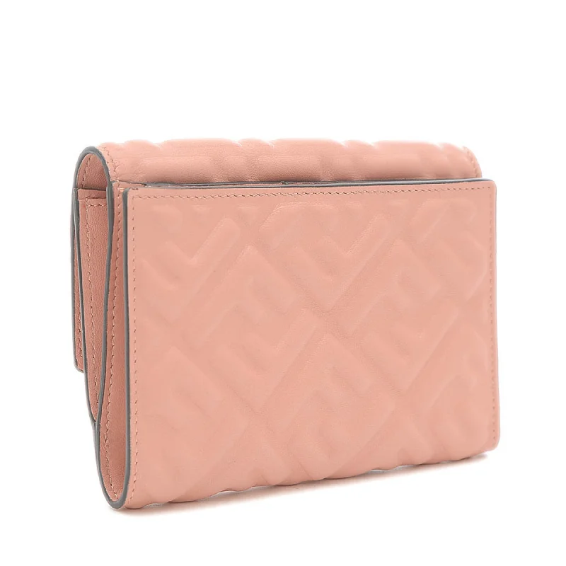 Mini bags for evening outFENDI FF Embossed Medium Wallet W Hook Nappa Leather Pink 8M0419