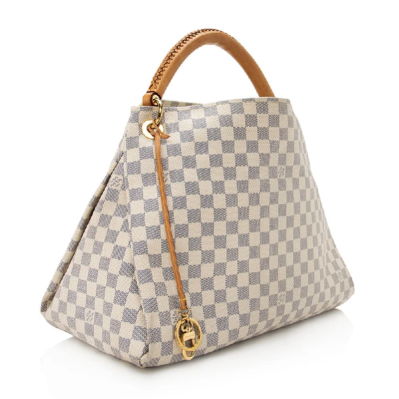 Large capacity travel bagsLouis Vuitton Damier Azur Artsy MM Shoulder Bag (21109)