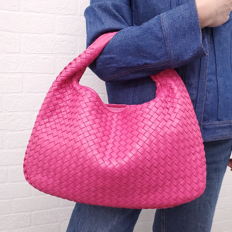 Eco-friendly tote bags for shoppingBOTTEGA VENETA INTRECCIATTO PINK HOBO BAG