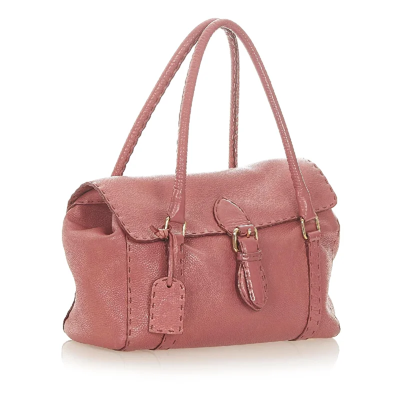 Sustainable fashion bagsFendi Selleria Linda Leather Handbag (SHG-31685)