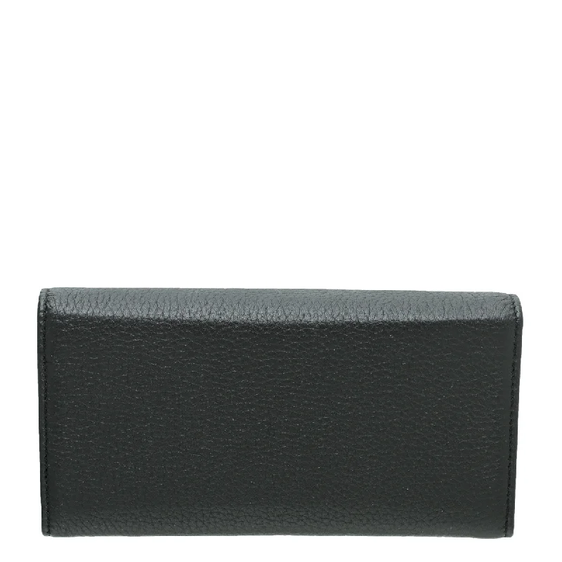 Durable leather bags for daily useGucci Black Bamboo Continental Wallet