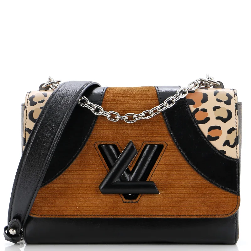 Vegan leather handbagsTwist Handbag Leopard Wild Printed Leather and Calfskin MM