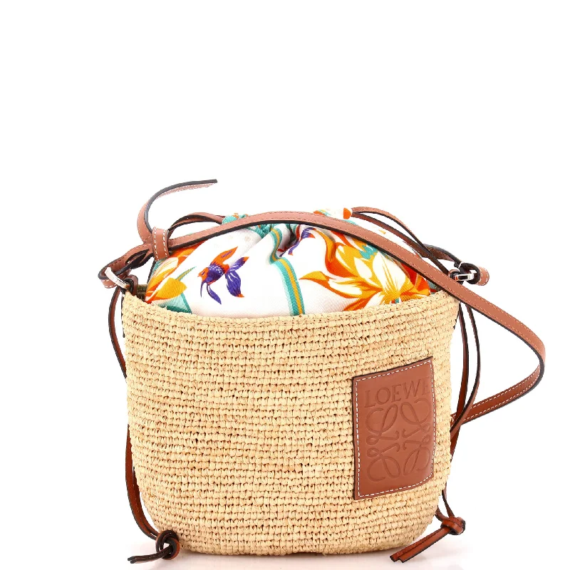 Designer bags for womenPaula's Ibiza Pochette Crossbody Bag Woven Raffia and Leather with Printed Canvas