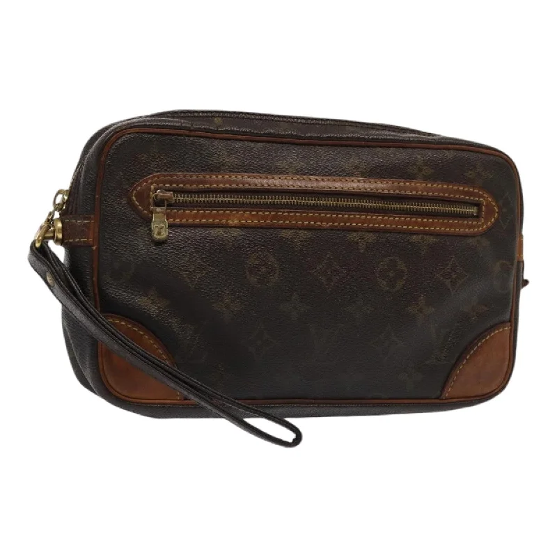 Minimalist leather handbagsLOUIS VUITTON Monogram Marly Dragonne GM Clutch Bag M51825 LV Auth 86782