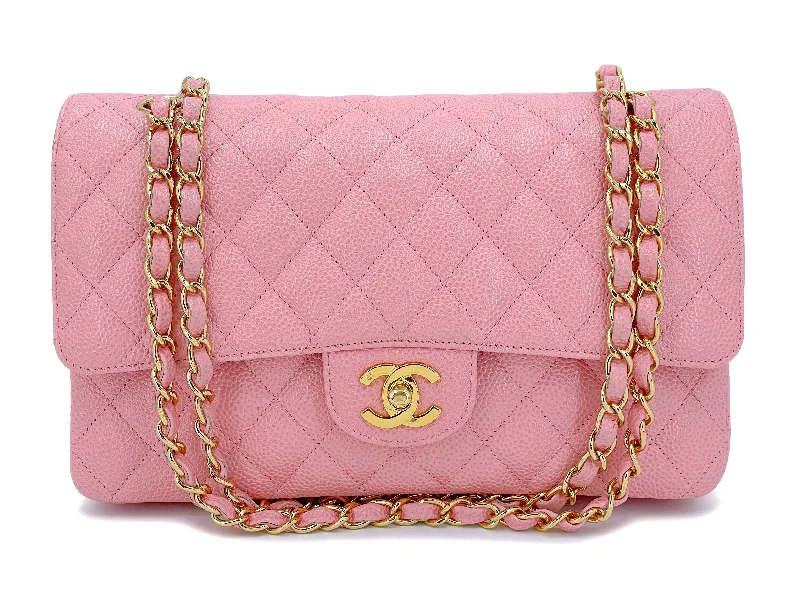 Designer bags with gold hardwareChanel 2004 Vintage Sakura Pink Caviar Medium Classic Double Flap Bag 24k GHW